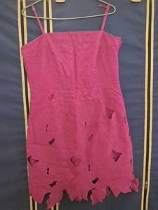 Pink Distressed Mini Dress ,HnM