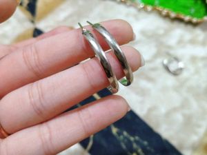 Silver Hoop Earrings (Pair Of Two)