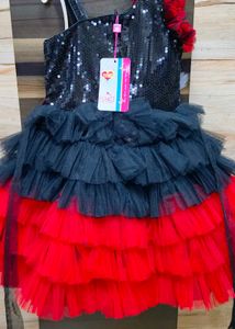 Sparkly Red &amp; Black Party Dress