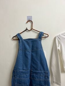 Women Blue Solid Slim Fit Dungarees Fixed Price