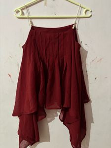 Maroon Sleeveless Top