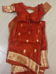 Elegant Red Banarasi Saree