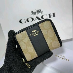 COACH NEW MINI ZIPPER WALLET WD BOX