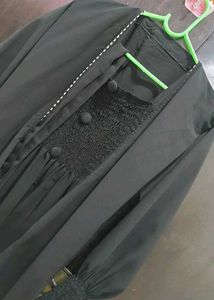 Elegant Black Abhaya Burqa