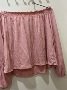 Pink Off-Shoulder Top