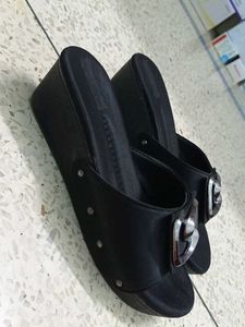 Black Wedge Sandals