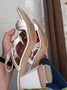 White T-Strap Sandals