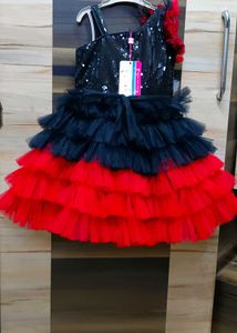 Sparkly Red &amp; Black Party Dress