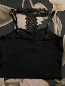 Black Cut Out Crop Top