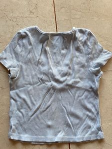 ALLY Ribbed Crop Top - Baby Blue