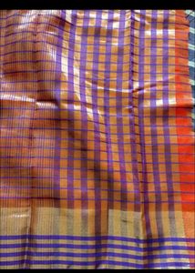 New Unused Orange Purple Saree