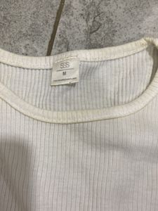 White Ribbed Tank Top