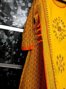 Yellow Embroidered Kurta