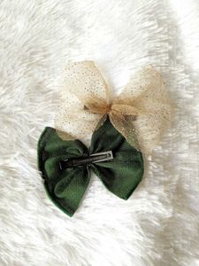 Velvet &amp; organza Hair Bow