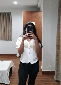 Chic White Button-Down Top