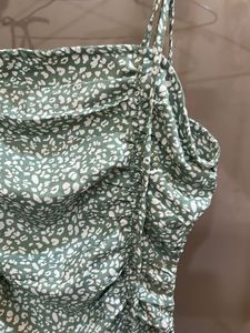 Green Floral Mini Dress (size S)