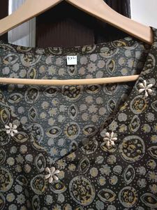 Brand New Olive Green Patterned Kurta