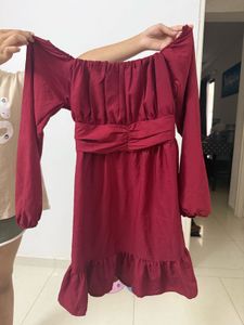 Maroon Flared One Piece