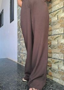 Brown Flared Leg Trousers - 16