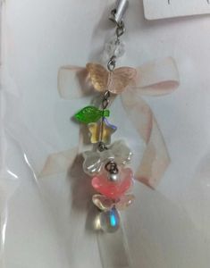 🌺🦋 Peach Flower Phone Charm with Star &amp; Bow ⭐🎀✨