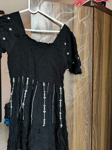 Black Embroidered Dress