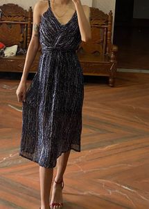 Georgette Stopped Potka Dot Dress