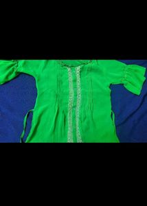 Green Button-Down Shirt Themed Top