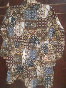 Patchwork Print Button-Up