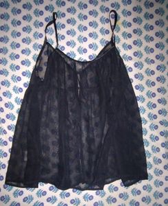 Black Sheer Floral Top.