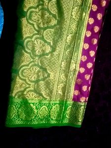 Green 💚 & Purple 💜 Silk Saree