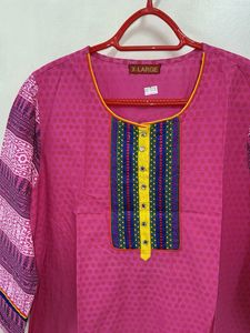 Rajasthani Pink Printed Kurti