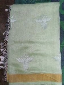 Embroidered Light Green Saree