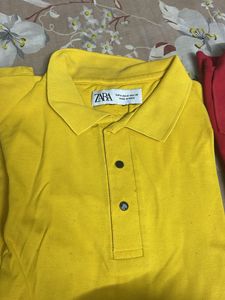 Zara Yellow Polo Shirt