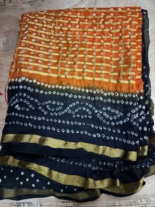 New  Pure Bandhej Saree With Blouse Piece