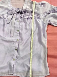 Cute Lilac Ruffle Short Top
