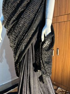 Elegant Black Sequin Saree
