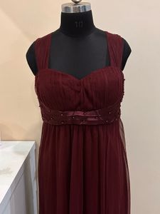 Burgundy Tulle Party Dress