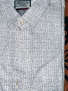 White Patterned Casual Shirt