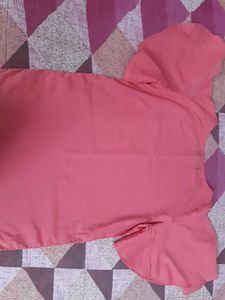 Pink Color Butterfly Sleeve Top