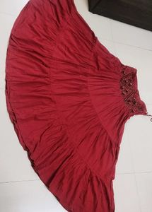 Navratri Special Red Ethnic Skirt