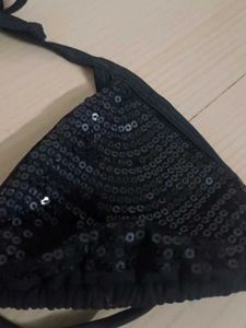 Black Sequence Bra