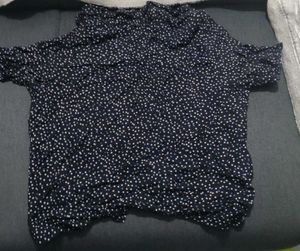 Navy Polka Dot Button-Up Shirt