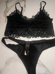 Ruffled Lace Bralette &amp; Thong Duo