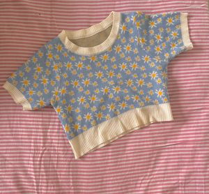 Cute Floral Knit Top