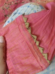 Peach Embroidered Kurti
