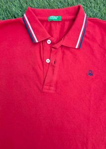 benetton branded tshirt like new red