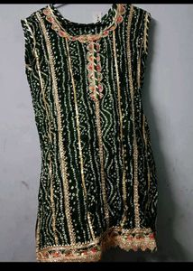 Green Bandhani Suit Set