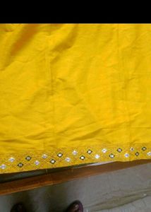 Yellow Mirror Work Kurta