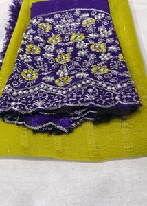 Elegant Saree with Embellished Clutch