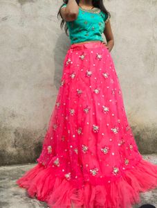 Party Wear Crop Top Skirt